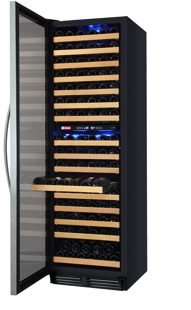 Allavino 24" Wide FlexCount II Tru-Vino 172 Bottle Dual Zone Stainless Steel Left Hinge Wine Refrigerator - YHWR172-2SL20