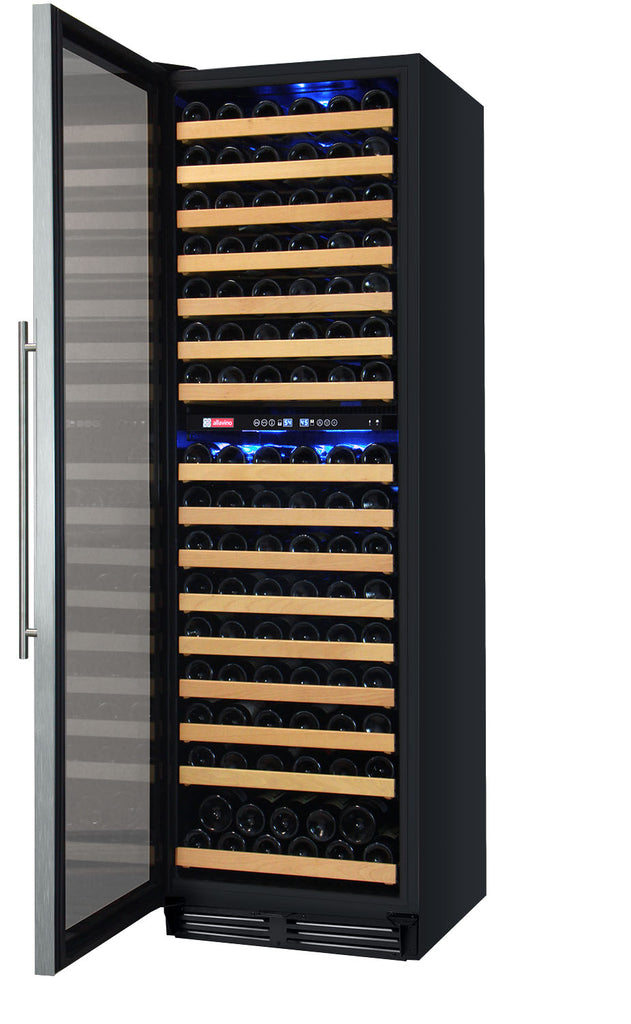 Allavino 24" Wide FlexCount II Tru-Vino 172 Bottle Dual Zone Stainless Steel Left Hinge Wine Refrigerator - YHWR172-2SL20