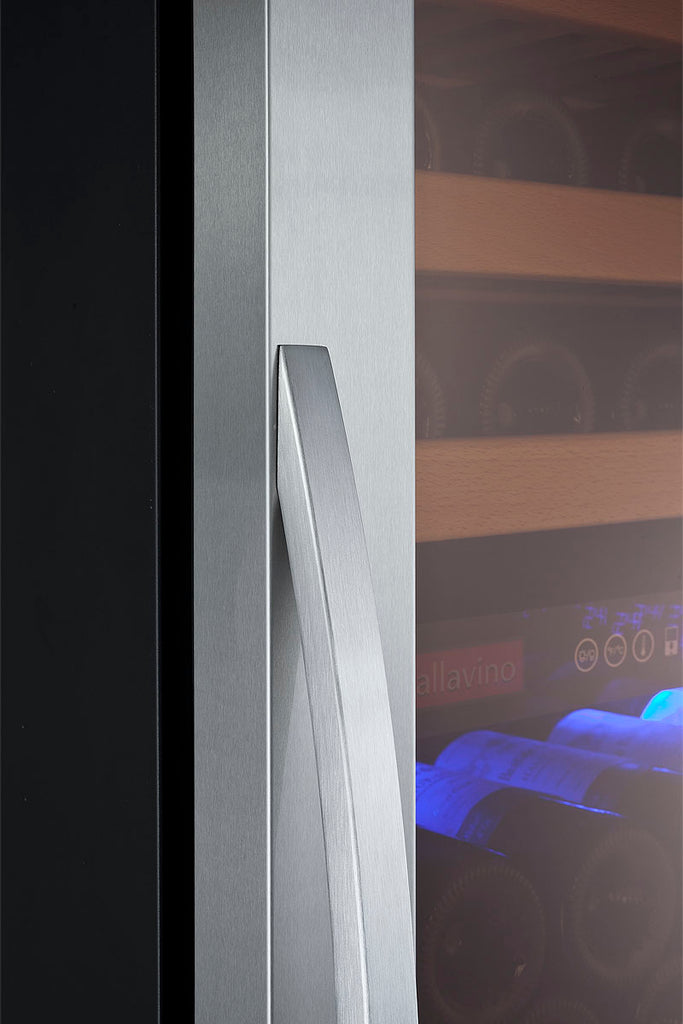 Allavino 24" Wide FlexCount Classic II Tru-Vino 174 Bottle Single Zone Stainless Steel Left Hinge Wine Refrigerator - YHWR174-1SL20