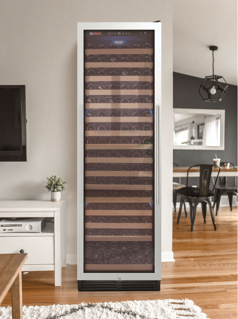 Allavino 24" Wide FlexCount Classic II Tru-Vino 174 Bottle Single Zone Stainless Steel Left Hinge Wine Refrigerator - YHWR174-1SL20
