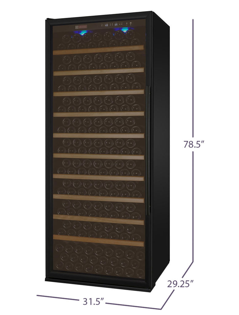 Allavino 32" Wide Vite II Tru-Vino 277 Bottle Single Zone Black Left Hinge Wine Refrigerator - YHWR305-1BL20