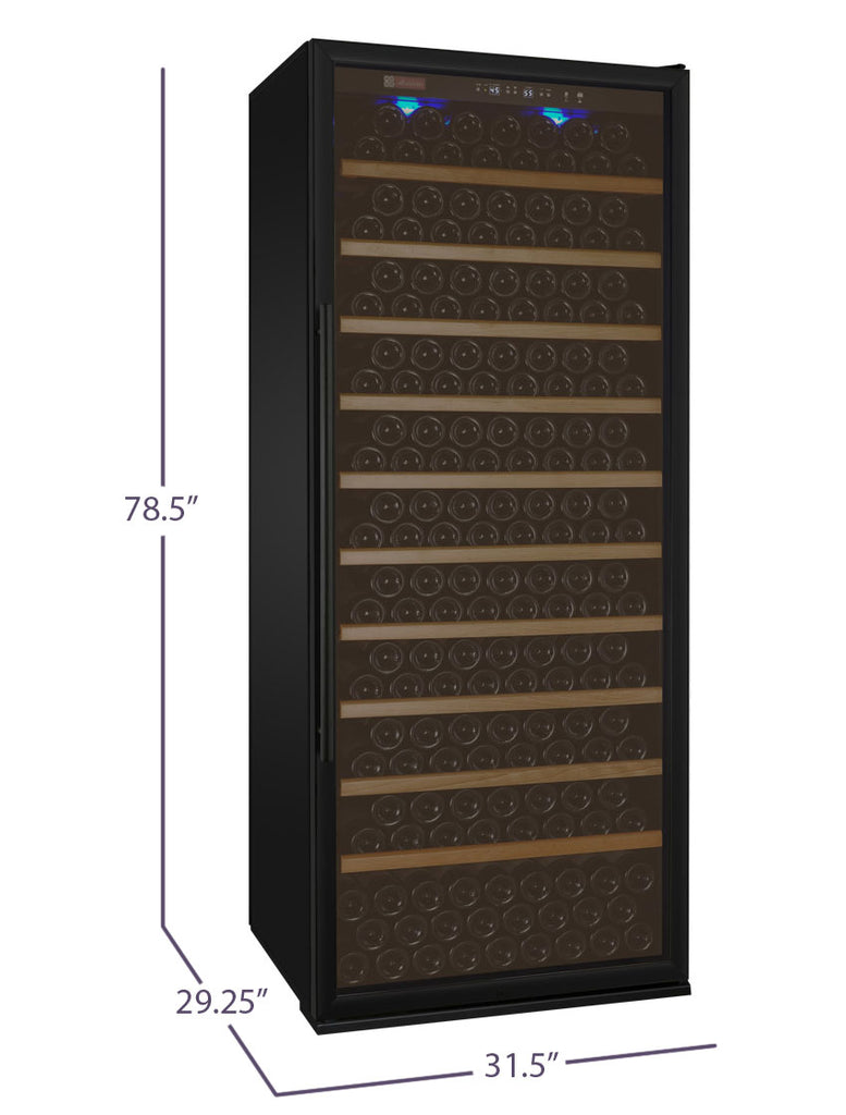 Allavino 32" Wide Vite II Tru-Vino 277 Bottle Single Zone Black Right Hinge Wine Refrigerator - YHWR305-1BR20