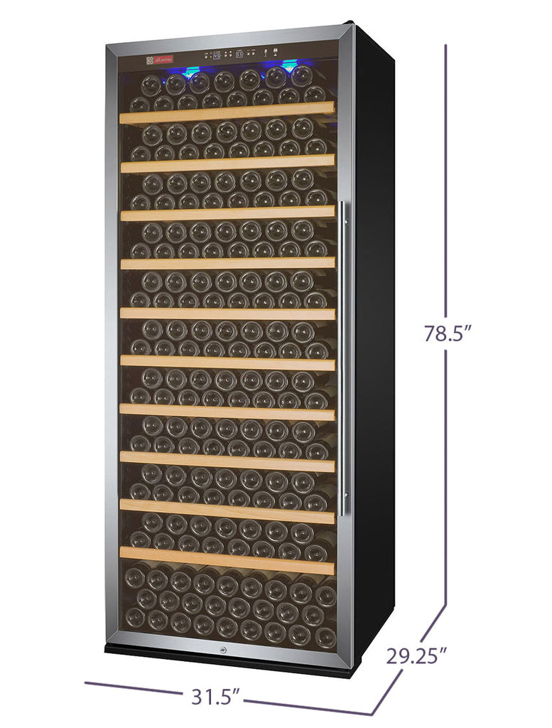 Allavino 32" Wide Vite II Tru-Vino 277 Bottle Single Zone Stainless Steel Left Hinge Wine Refrigerator - YHWR305-1SL20