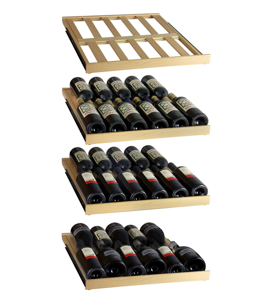 Allavino 24" Wide FlexCount II Tru-Vino 172 Bottle Dual Zone Stainless Steel Left Hinge Wine Refrigerator - YHWR172-2SL20