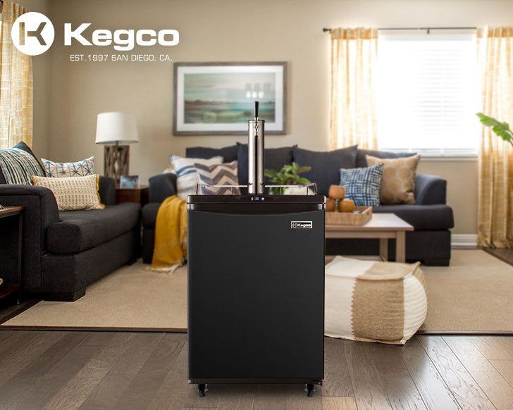 Kegco 24" Wide Single Tap Black Commercial/Residential Kegerator - Z163B-1NK