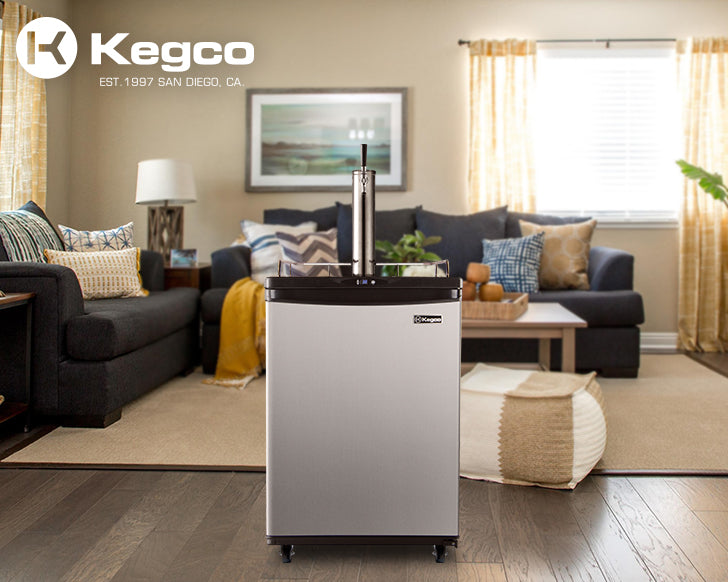 Kegco 24" Wide Single Tap Stainless Steel Commercial/Residential Kegerator - Z163S-1NK