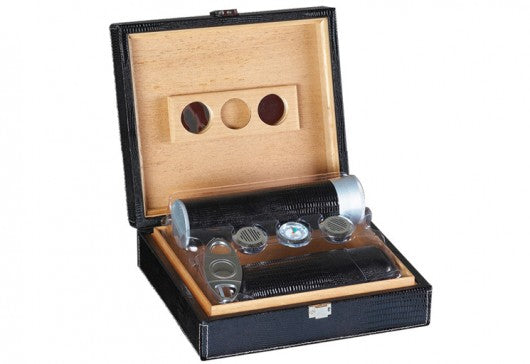The Alligator Leather Humidor Gift Set by Prestige Import Group