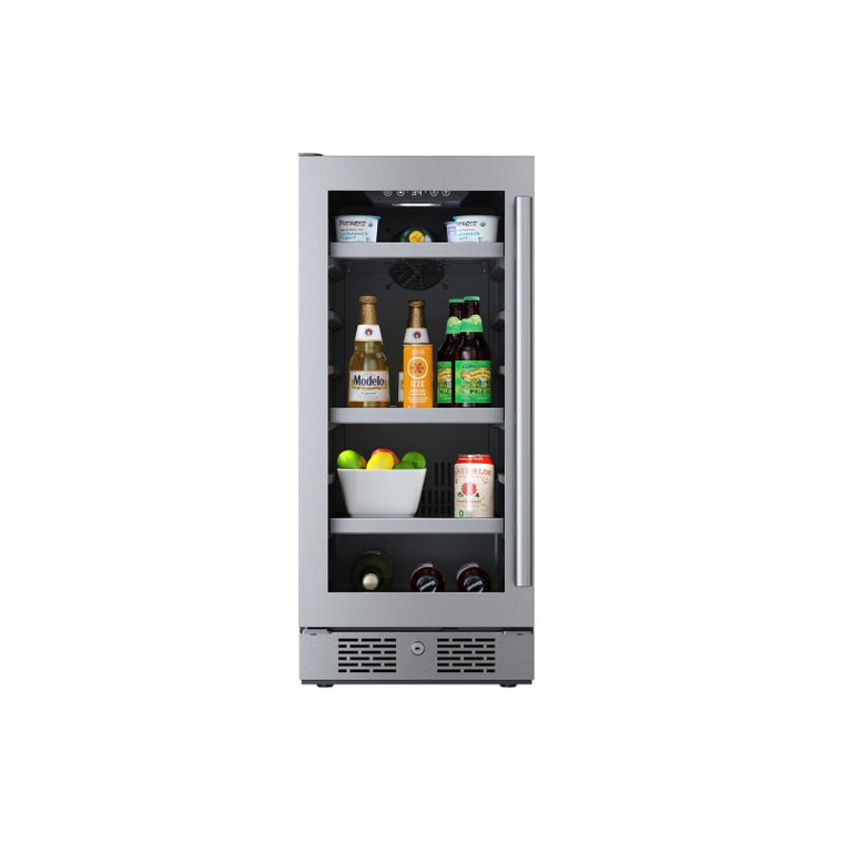 Avallon 15 Inch Wide 86 Can Beverage Center with LED Lighting - ABR152SGLH