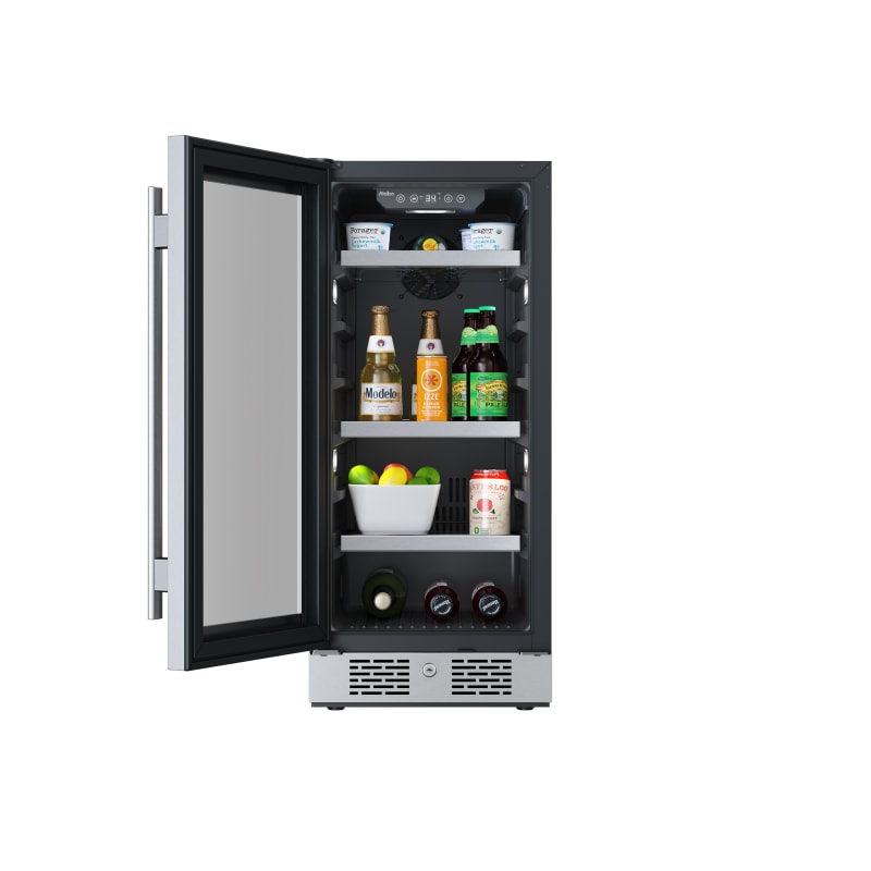 Avallon 15 Inch Wide 86 Can Beverage Center with LED Lighting - ABR152SGLH