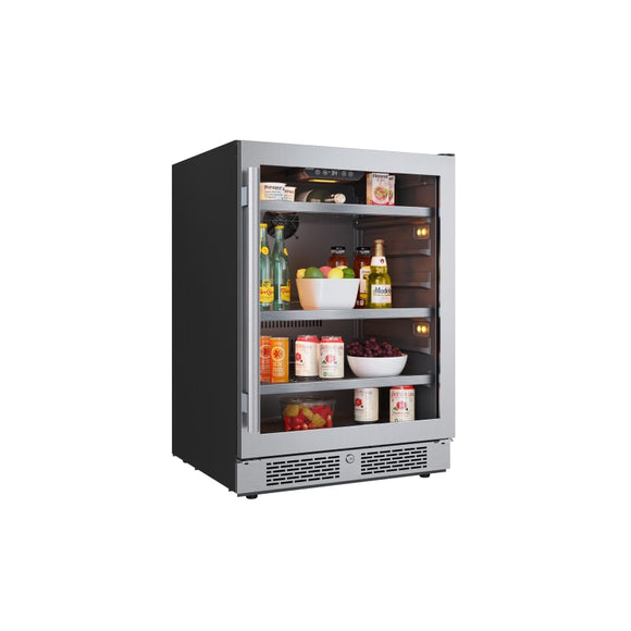 Avallon 24 Inch Wide 140 Can Energy Efficient Beverage Center with LED Lighting, Double Pane Glass, Touch Control Panel and Right Swing Door - ABR242SGRH