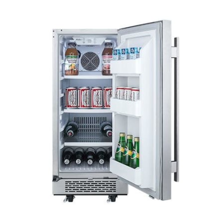 Avallon 15 Inch Wide 3.3 Cu.Ft. Energy Efficient Outdoor Approved Beverage Center with LED Lighting - AFR151SSODRH - Wine Cooler City