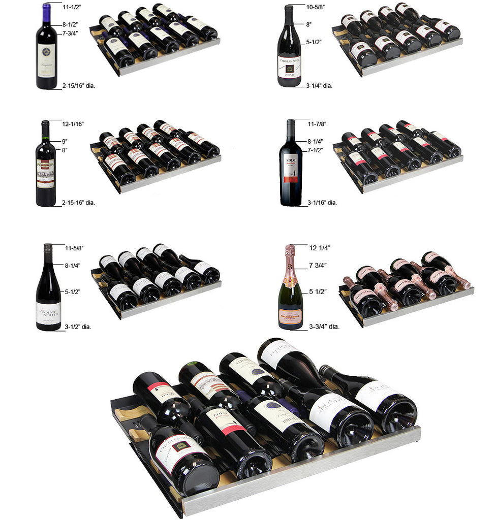 Allavino 24" Wide FlexCount II Tru-Vino 56 Bottle Dual Zone Stainless Steel Right Hinge Wine Refrigerator - VSWR56-2SR20