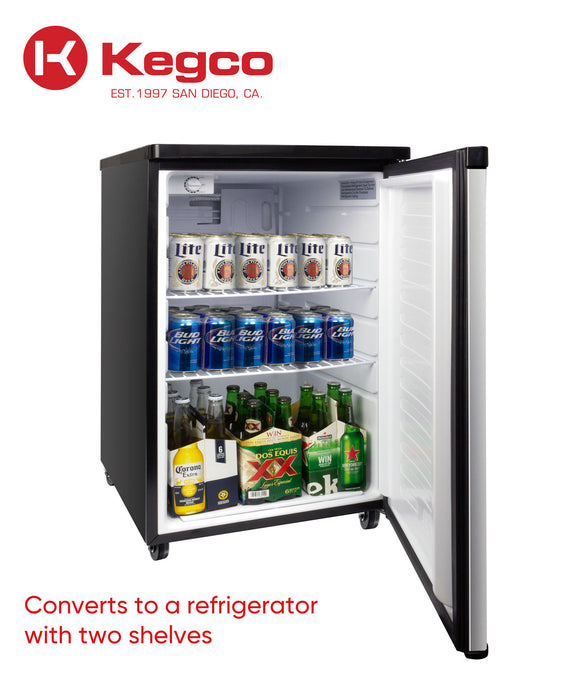 Kegco 20" Wide Kombucha Dual Tap Stainless Steel Kegerator - KOM19S-2NK - Wine Cooler City