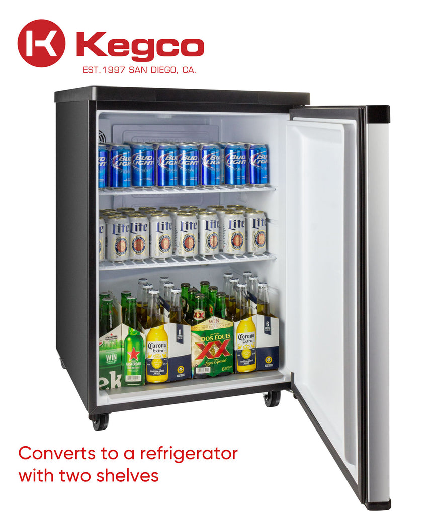 Kegco 24" Wide Dual Tap Stainless Steel Kegerator - K209SS-2NK - Wine Cooler City