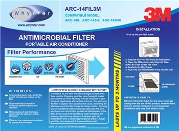 Whynter 14000 BTU Dual Hose Portable Air Conditioner with 3M Antimicrobial Filter - ARC-143MX - Wine Cooler City