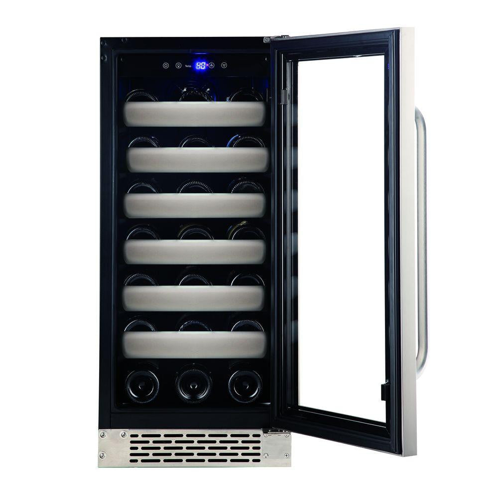 Whynter Elite 33-Bottle Seamless Stainless Steel Door Single Zone Built-in Wine Refrigerator - Wine Cooler City