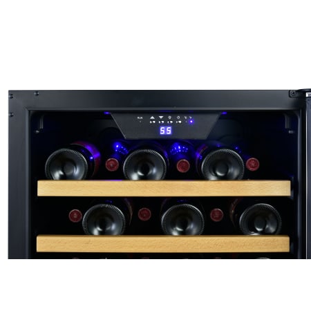 EdgeStar 20 Inch Wide 44 Bottle Capacity Free Standing Wine Cooler with Reversible Door and LED Lighting - CWF440SZ - Wine Cooler City