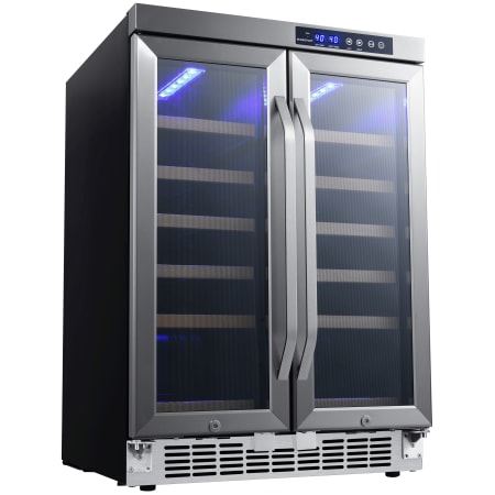 EdgeStar 24 Inch Wide 36 Bottle Built-In Wine Cooler with Dual Cooling Zones and French Doors - CWR362FD - Wine Cooler City
