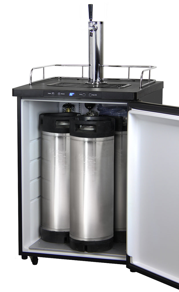 Kegco 24" Wide Homebrew Single Tap Black Stainless Steel Digital Kegerator - HBK309X-1NK - Wine Cooler City