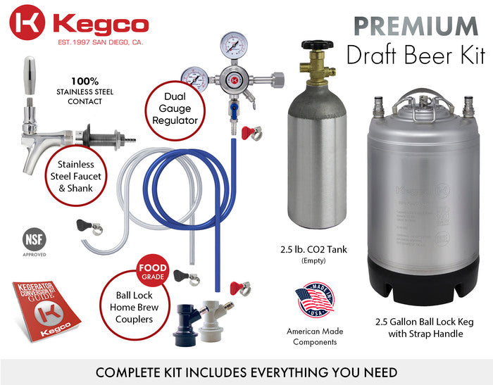 Kegco 17" Wide Draft Beer Single Tap Black Commercial/Residential Mini Kegerator Model: HK-46-DB