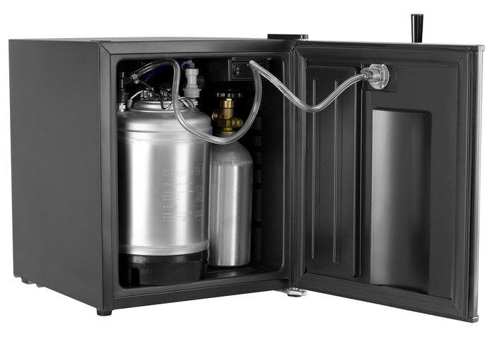 Kegco 17" Wide Carbonated Water Single Tap Black Commercial/Residential Mini Kegerator Model: HK-46-CW
