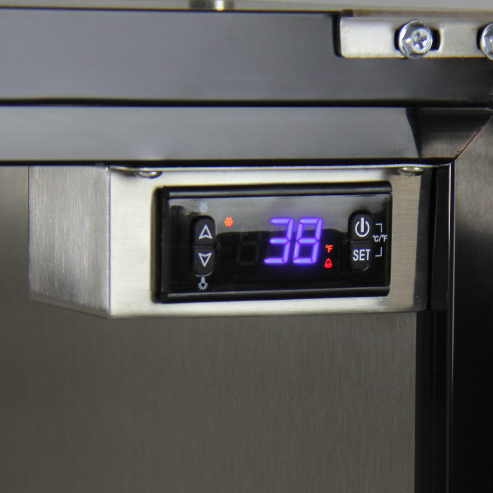 Kegco 24" Wide Triple Tap All Stainless Steel Outdoor Built-In Digital Left Hinge Kegerator with Kit - HK38SSU-L-3 - Wine Cooler City