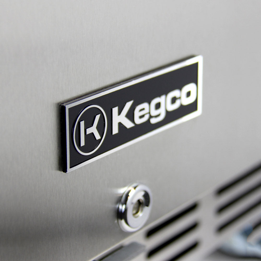 Kegco 24" Wide Kombucha Single Tap Black Commercial Built-In Right Hinge Kegerator - KOMHK38BSU-1 - Wine Cooler City