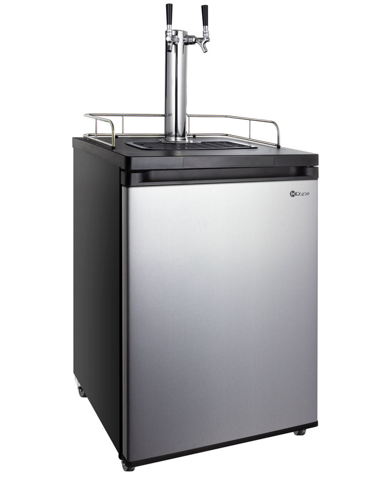 Kegco 24" Wide Homebrew Dual Tap Stainless Steel Kegerator - HBK209S-2NK - Wine Cooler City
