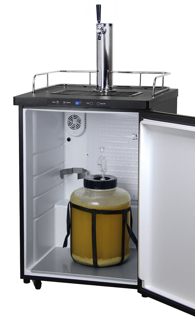 Kegco 24" Wide Homebrew Single Tap Black Stainless Steel Digital Kegerator - HBK309X-1NK - Wine Cooler City