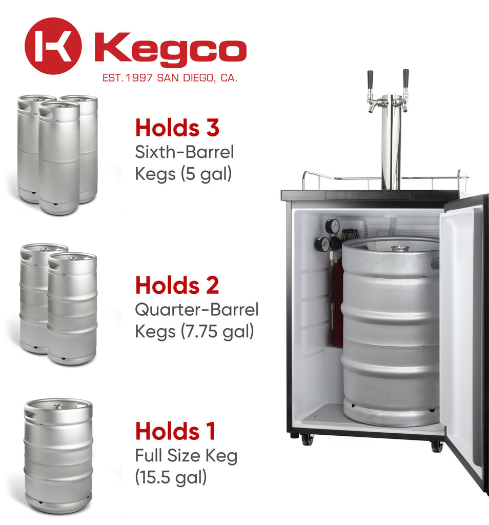 Kegco 24" Wide Homebrew Dual Tap Stainless Steel Kegerator - HBK209S-2NK - Wine Cooler City