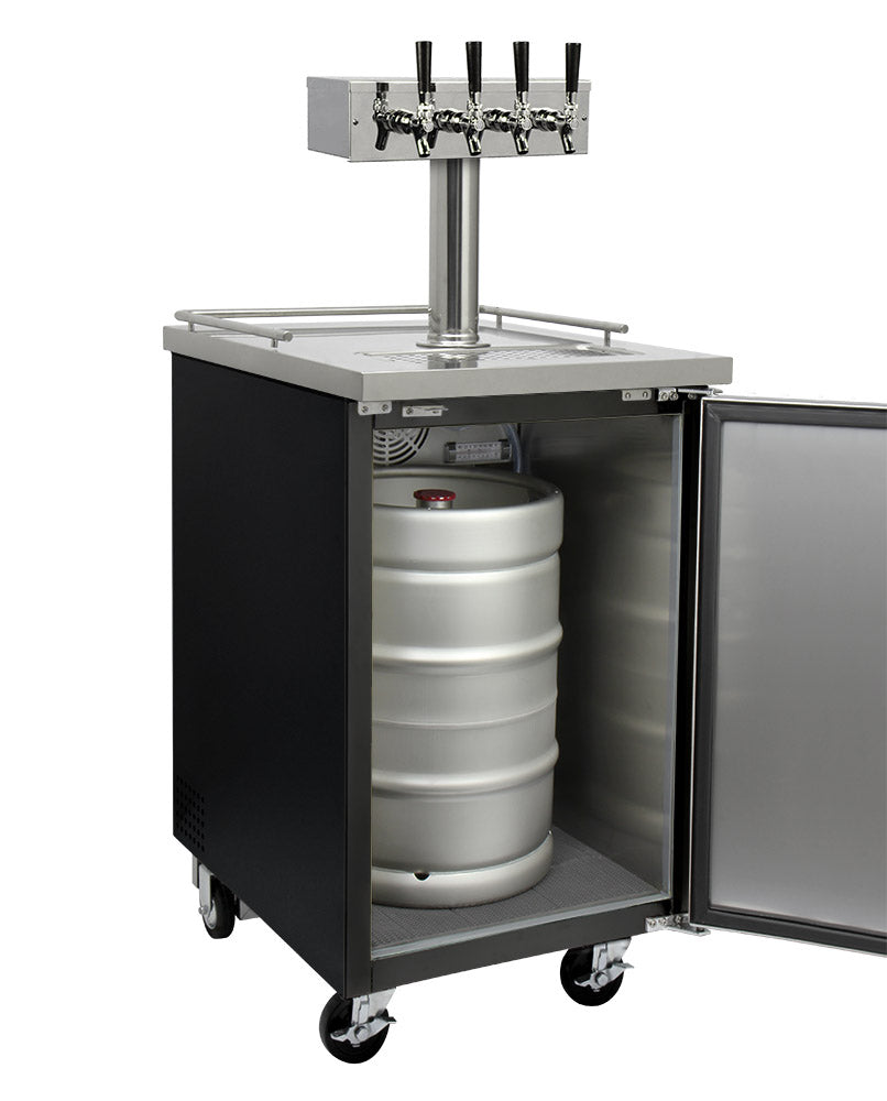 Kegco 24" Wide Four Tap Black Commercial Kegerator - XCK-1B-4