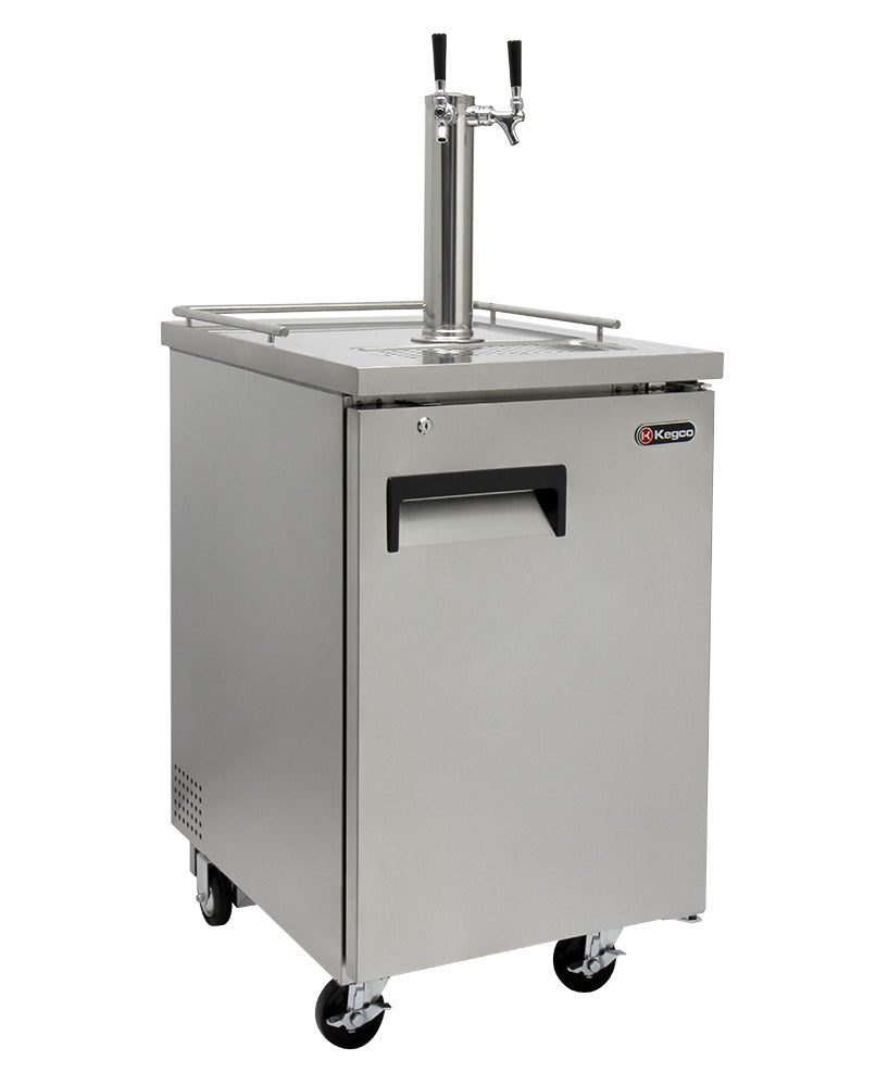 Kegco 24" Wide Homebrew Dual Tap Stainless Steel Commercial Kegerator - HBK1XS-2