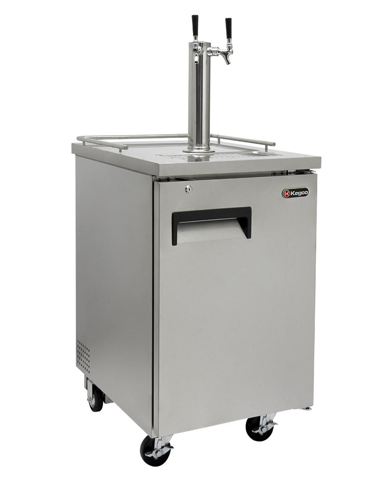 Kegco 24" Wide Homebrew Dual Tap Stainless Steel Commercial Kegerator - HBK1XS-2K