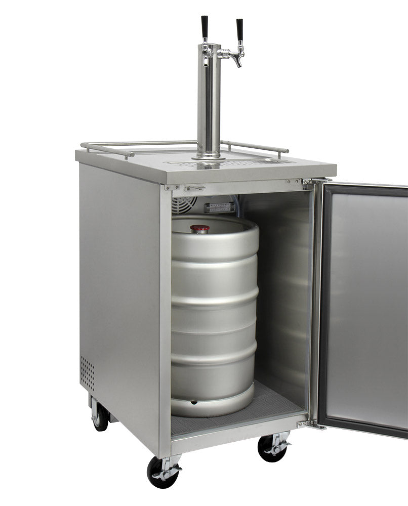 Kegco 24" Wide Dual Tap All Stainless Steel Commercial Kegerator - XCK-1S-2