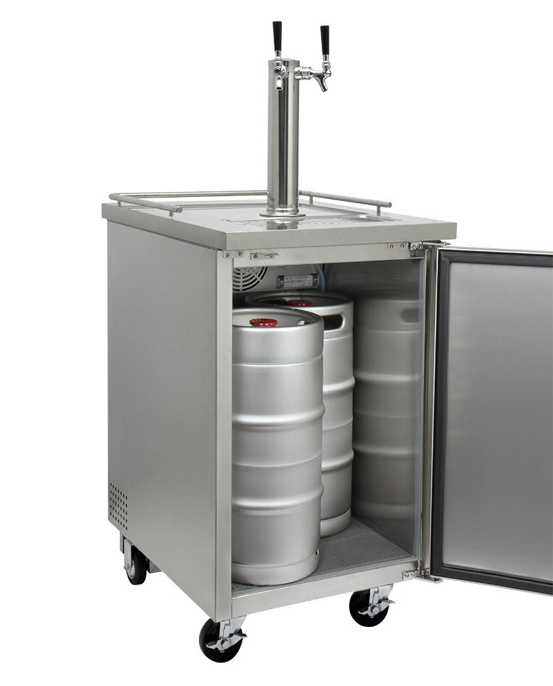 Kegco 24" Wide Dual Tap All Stainless Steel Commercial Kegerator - XCK-1S-2