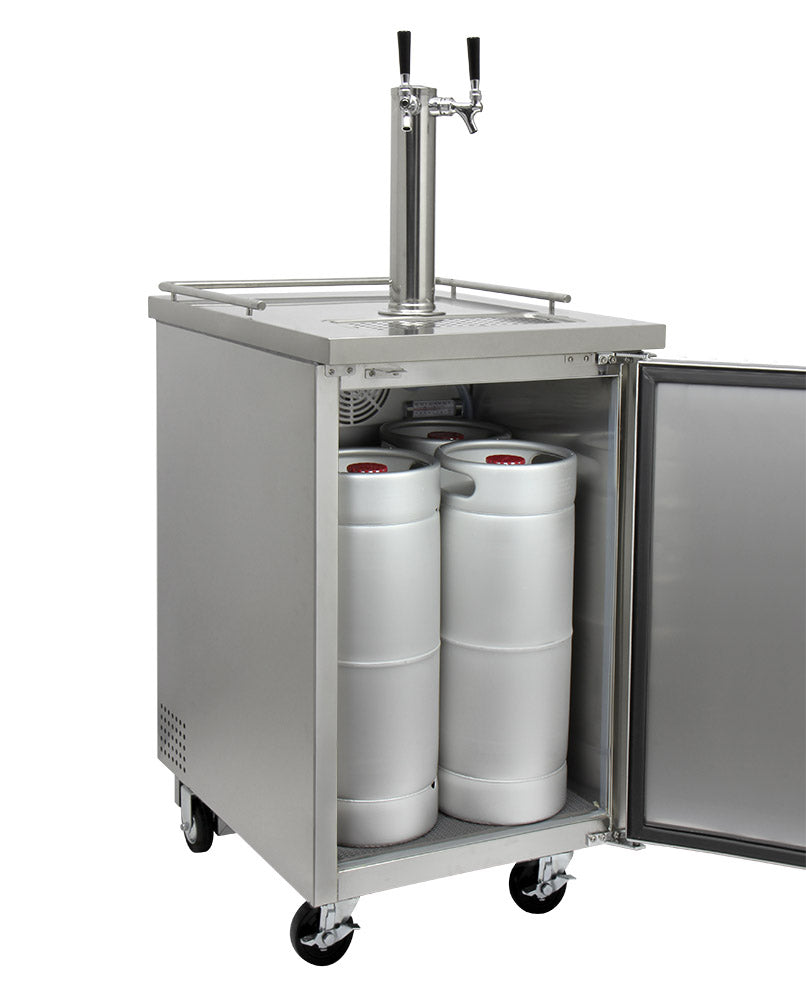 Kegco 24" Wide Cold Brew Coffee Dual Tap All Stainless Steel Commercial Kegerator - ICXCK-1S-2