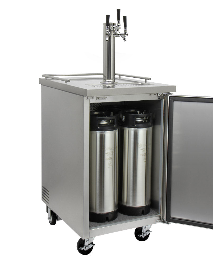 Kegco 24" Wide Triple Tap All Stainless Steel Commercial Kegerator - XCK-1S-3