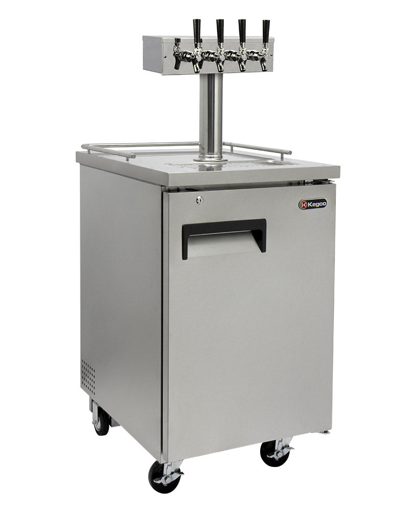 Kegco 24" Wide Four Tap All Stainless Steel Commercial Kegerator - XCK-1S-4