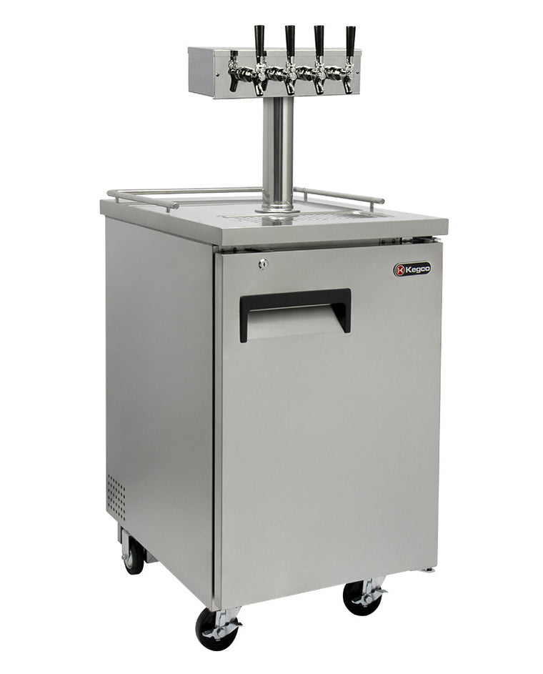 Kegco 24" Wide Homebrew Four Tap All Stainless Steel Commercial Kegerator - HBK1XS-4