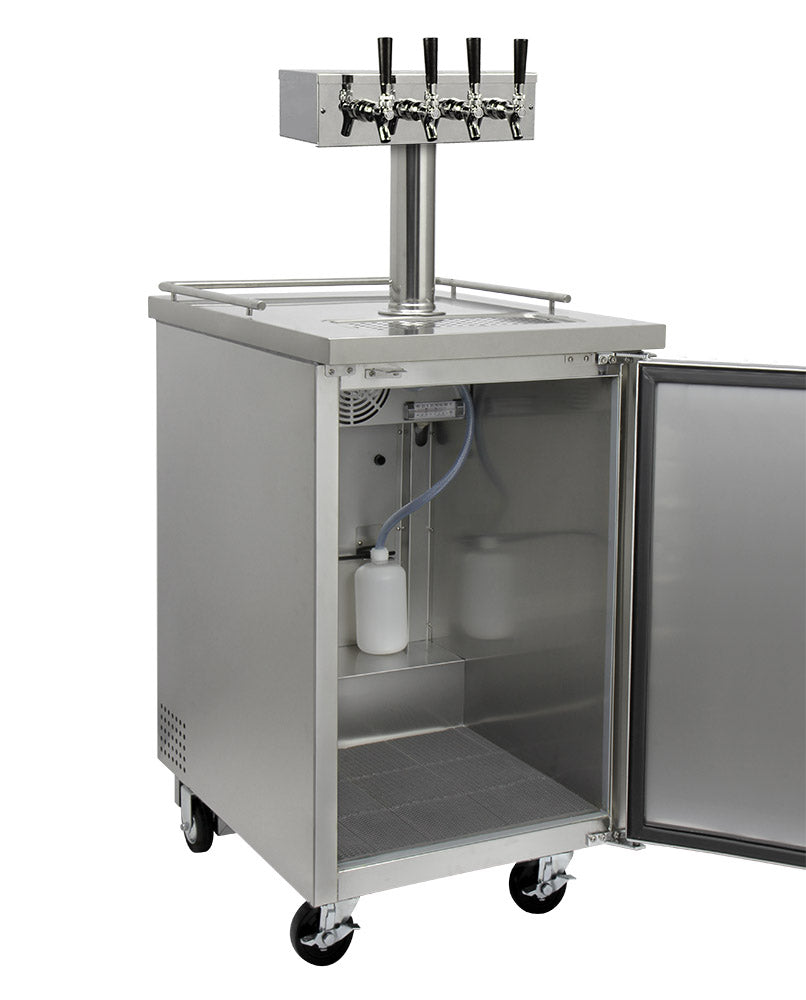 Kegco 24" Wide Kombucha Four Tap All Stainless Steel Commercial Kegerator - KOMC1S-4 - Wine Cooler City