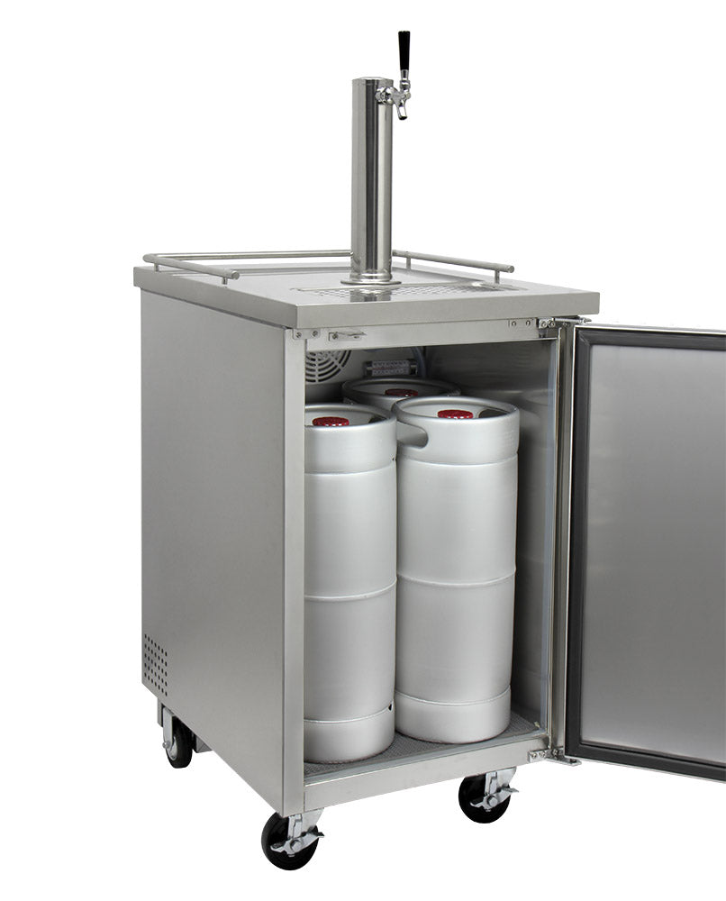 Kegco 24" Wide Single Tap All Stainless Steel Commercial Kegerator - XCK-1S