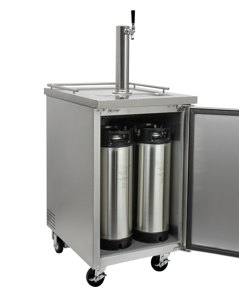 Kegco 24" Wide Homebrew Single Tap Stainless Steel Commercial Kegerator - HBK1XS-1