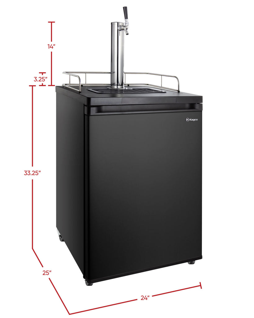 Kegco 24" Wide Single Tap Black Kegerator Model - K209B-1NK - Wine Cooler City