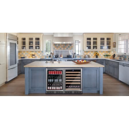 KingsBottle 47 inch Wide 46 Bottle Capacity Wine Cooler with Beverage Cooler - KBU-50Combo-BW2 - Wine Cooler City