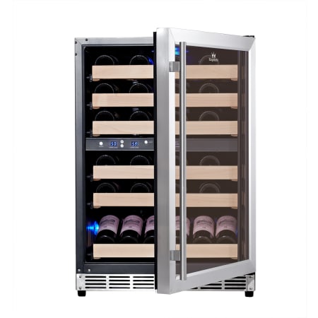 KingsBottle 24 inch Wide 46 Bottle Capacity Dual Zone Wine Cooler - KBU-50D-SS - Wine Cooler City