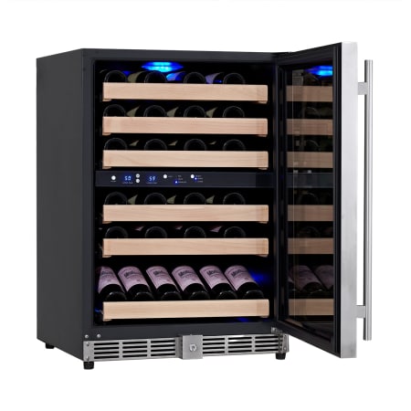 KingsBottle 24 inch Wide 46 Bottle Capacity Dual Zone Wine Cooler - KBU-50D-SS - Wine Cooler City