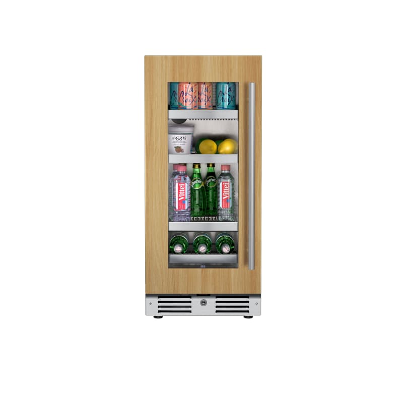 Landmark 15 Inch Wide 63 Can Capacity Beverage Cooler with Alternating (Blue, White, Amber) LED lighting, Door Alarm, Touch Control Panel and Lockable Left Hinged Door - L3015UI1BPR-LH