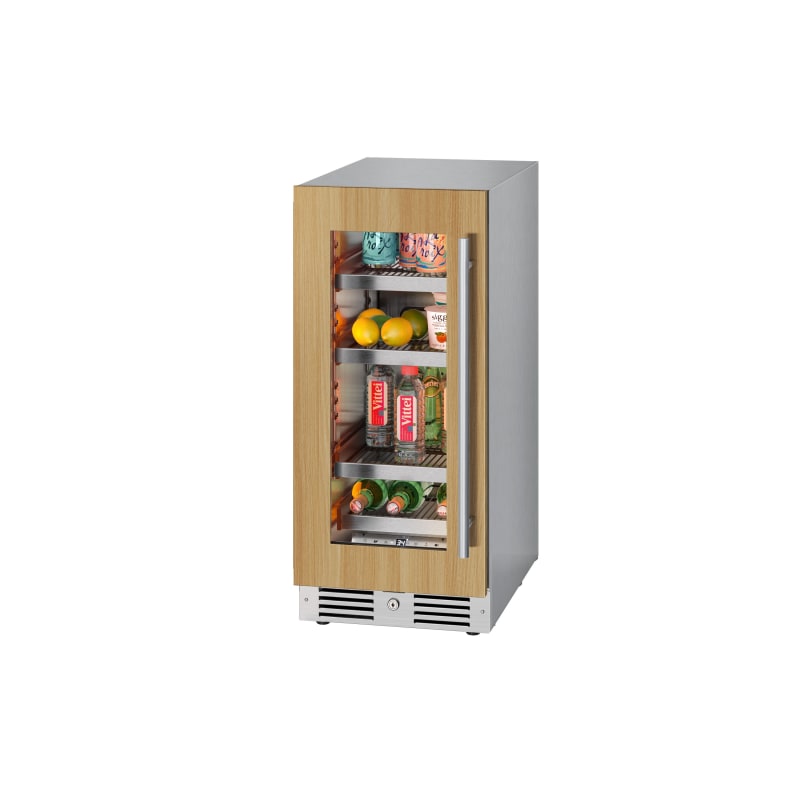 Landmark 15 Inch Wide 63 Can Capacity Beverage Cooler with Alternating (Blue, White, Amber) LED lighting, Door Alarm, Touch Control Panel and Lockable Left Hinged Door - L3015UI1BPR-LH