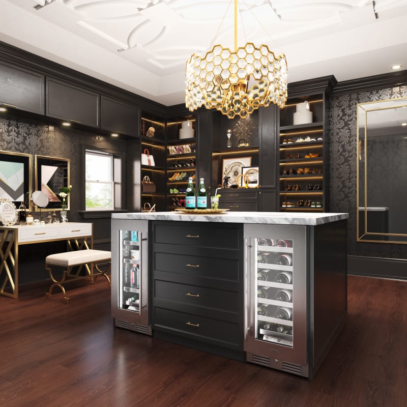 Landmark 15 Inch Wide 23 Bottle Capacity Single Zone Wine Cooler with Alternating (Blue, White, Amber) LED lighting, Door Alarm, Touch Control Panel and Lockable Right Hinged Door - L3015UI1WSG-RH