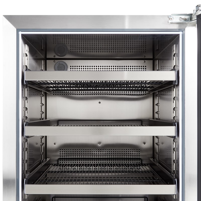 Landmark 24 Inch Wide 147 Can Capacity Beverage Cooler with Alternating (Blue, White, Amber) LED lighting, Door Alarm, Touch Control Panel and Lockable Right Hinged Door - L3024UI1BPR-RH